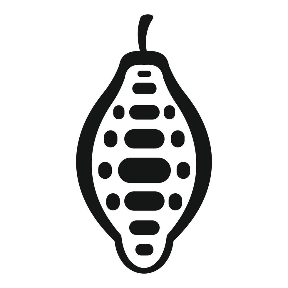 icono de fruta de cacao, estilo simple vector