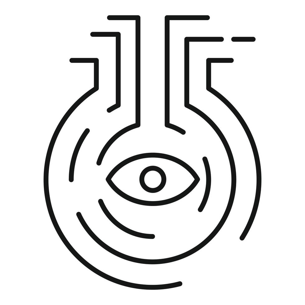 Eye magic alchemy icon, outline style vector