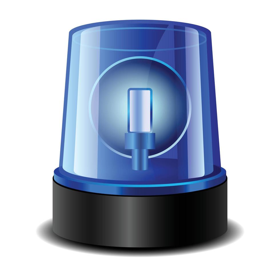 Police siren icon, realistic style vector