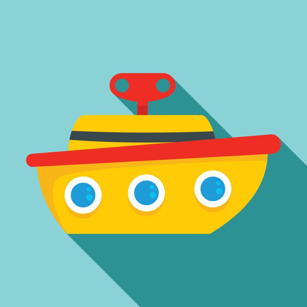 Ship toy icon, flat style vector