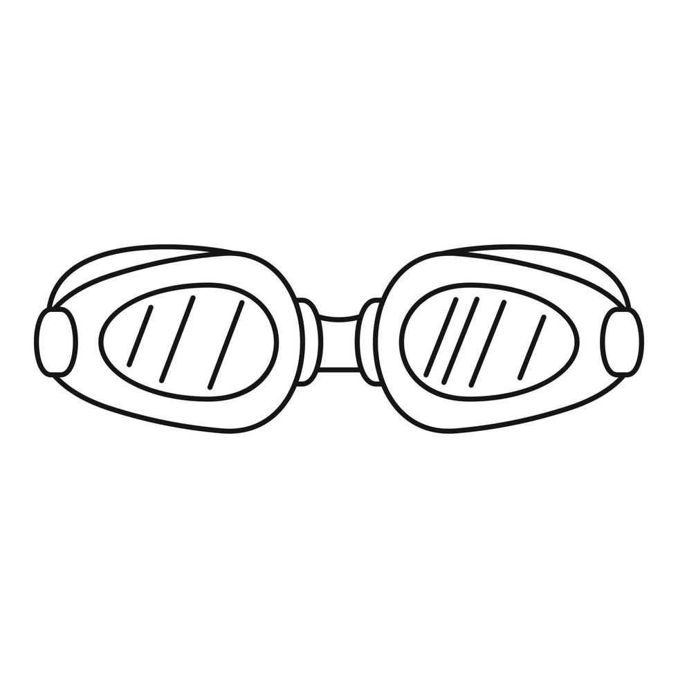 icono de gafas de natación, estilo de contorno vector