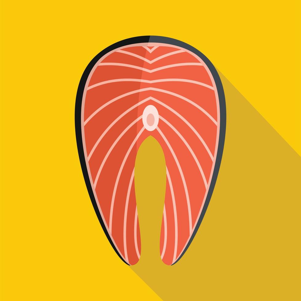 Salmon steak , flat style vector