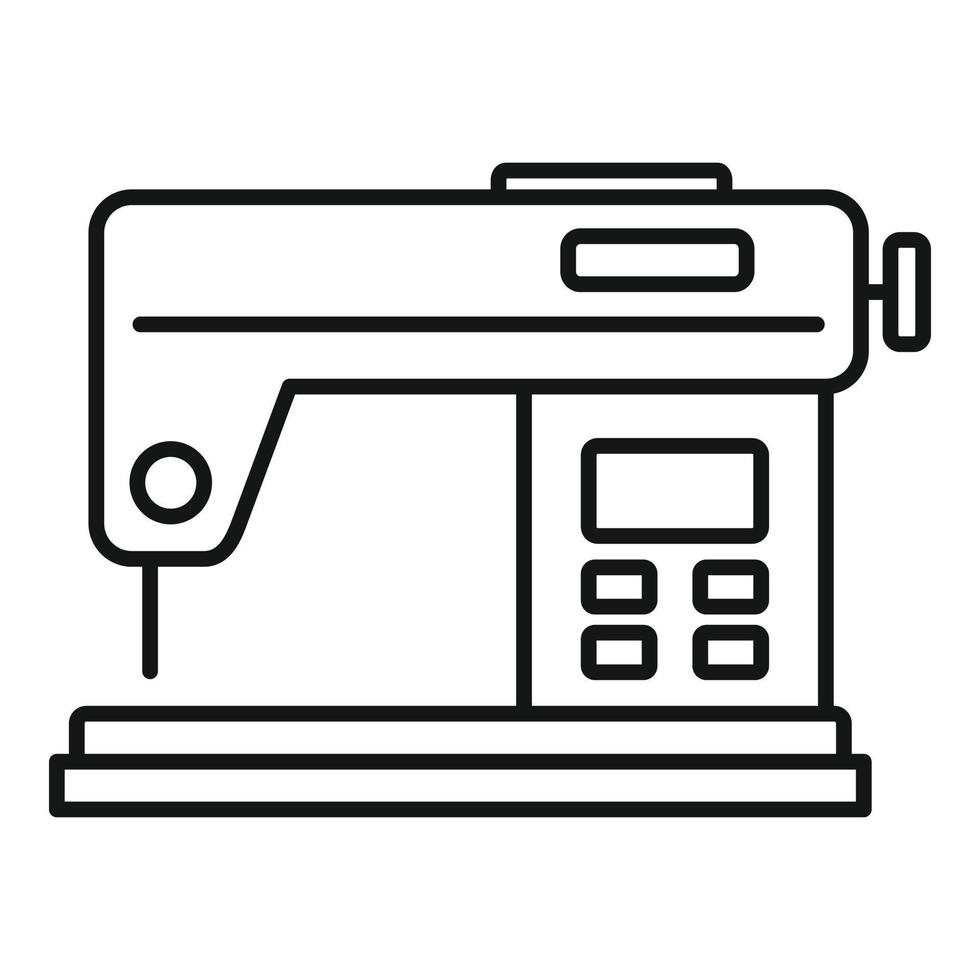 Digital sew machine icon, outline style vector