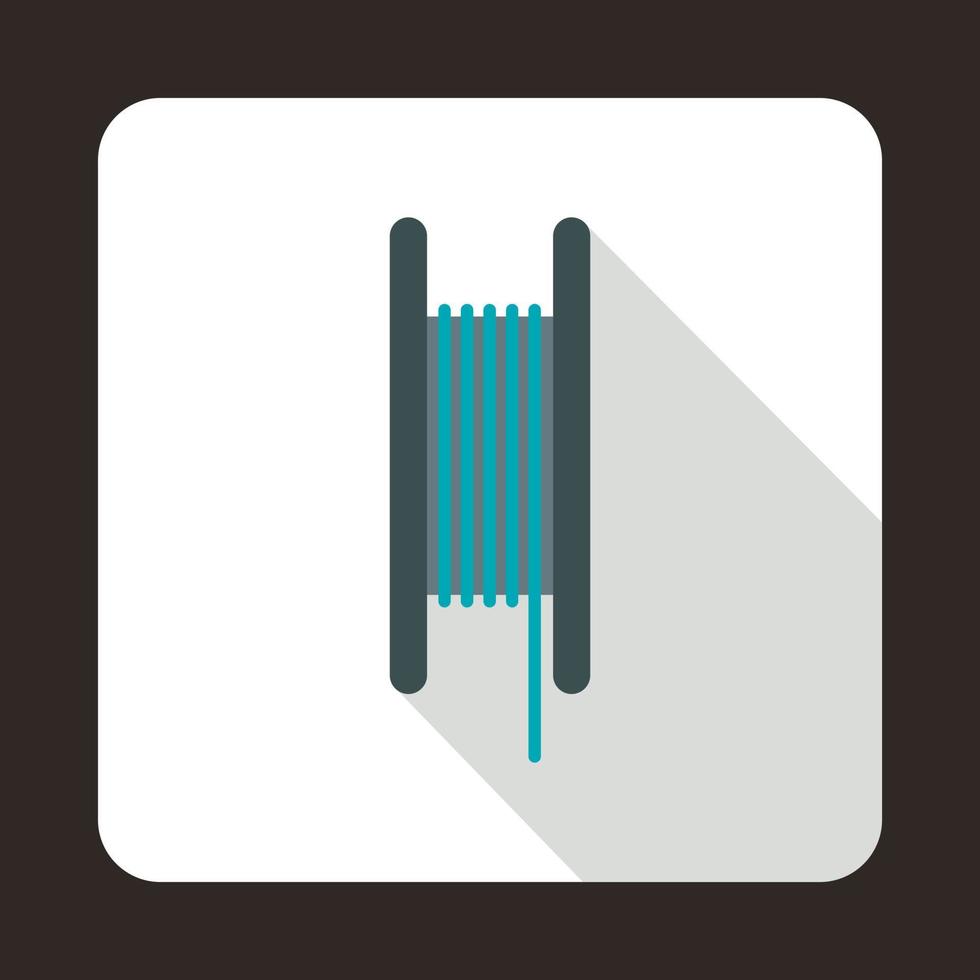 Wire spool icon, flat style vector
