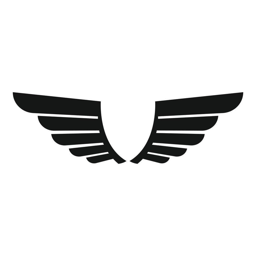 Insignia wings icon, simple style vector