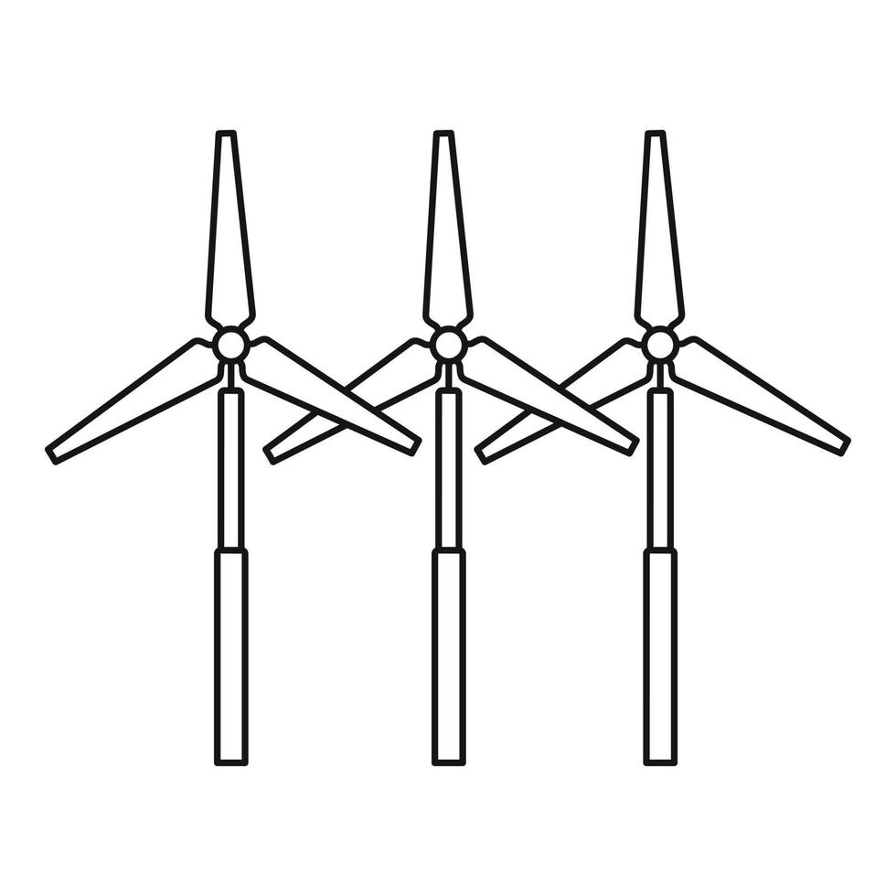 icono de aerogenerador ecológico, estilo de esquema vector