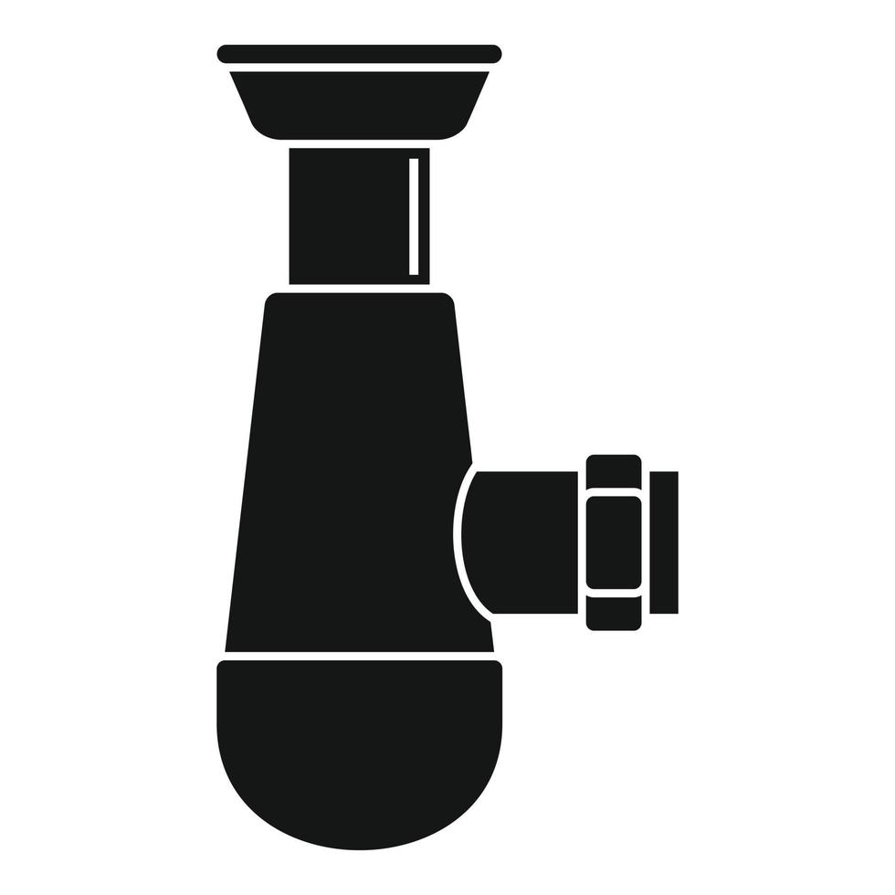 Washbasin pipe icon, simple style vector