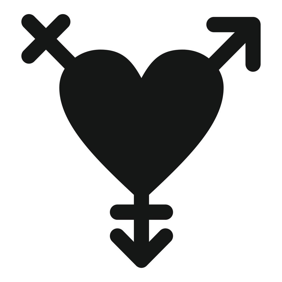 Lgbt heart icon, simple style vector