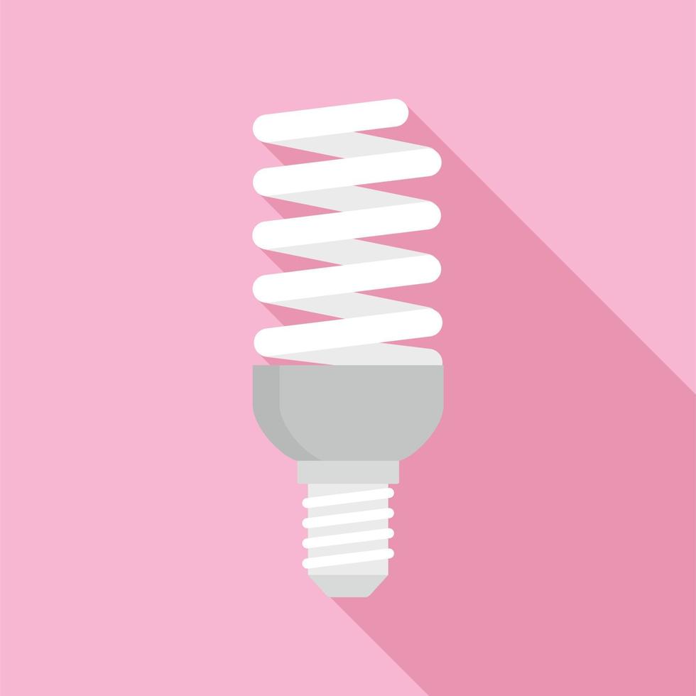 Bulb energy saving icon, flat style vector