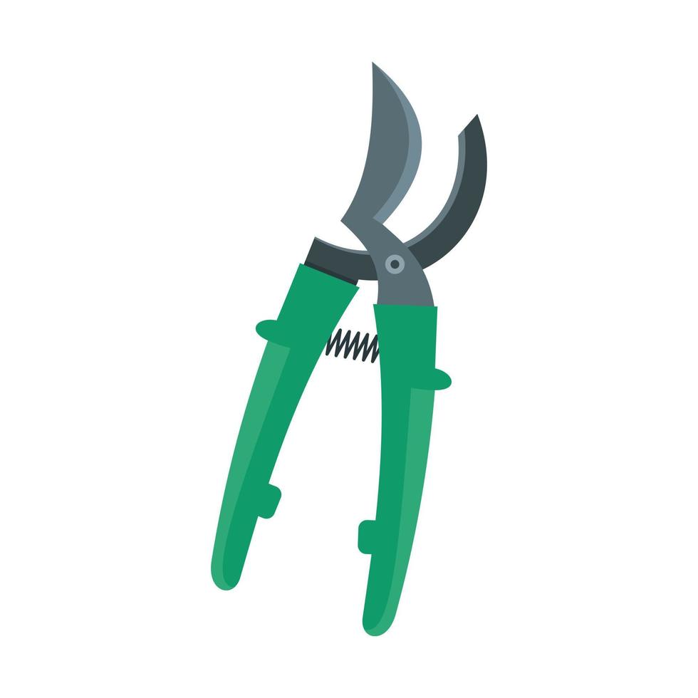 Farm secateurs icon, flat style vector