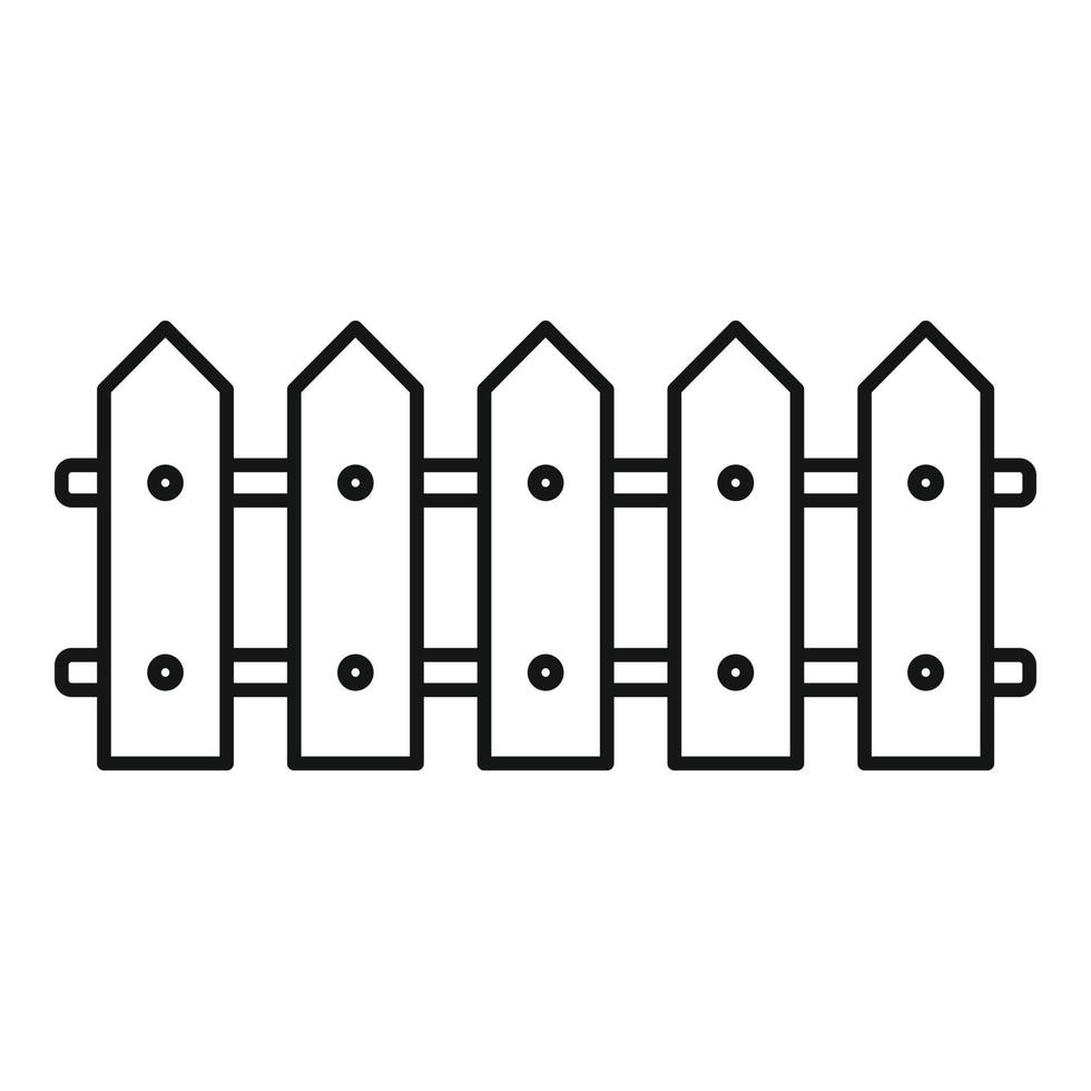 icono de valla de jardín, estilo de esquema vector