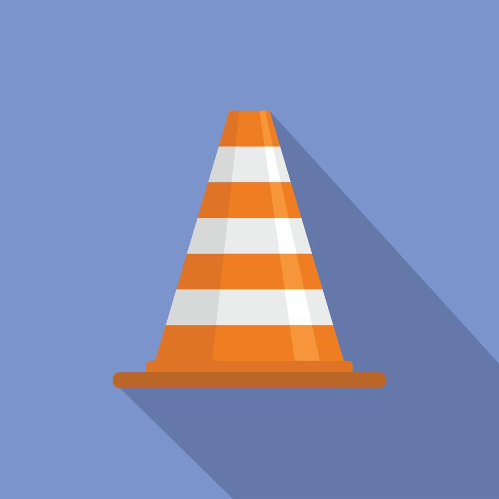 Attention cone icon, flat style vector