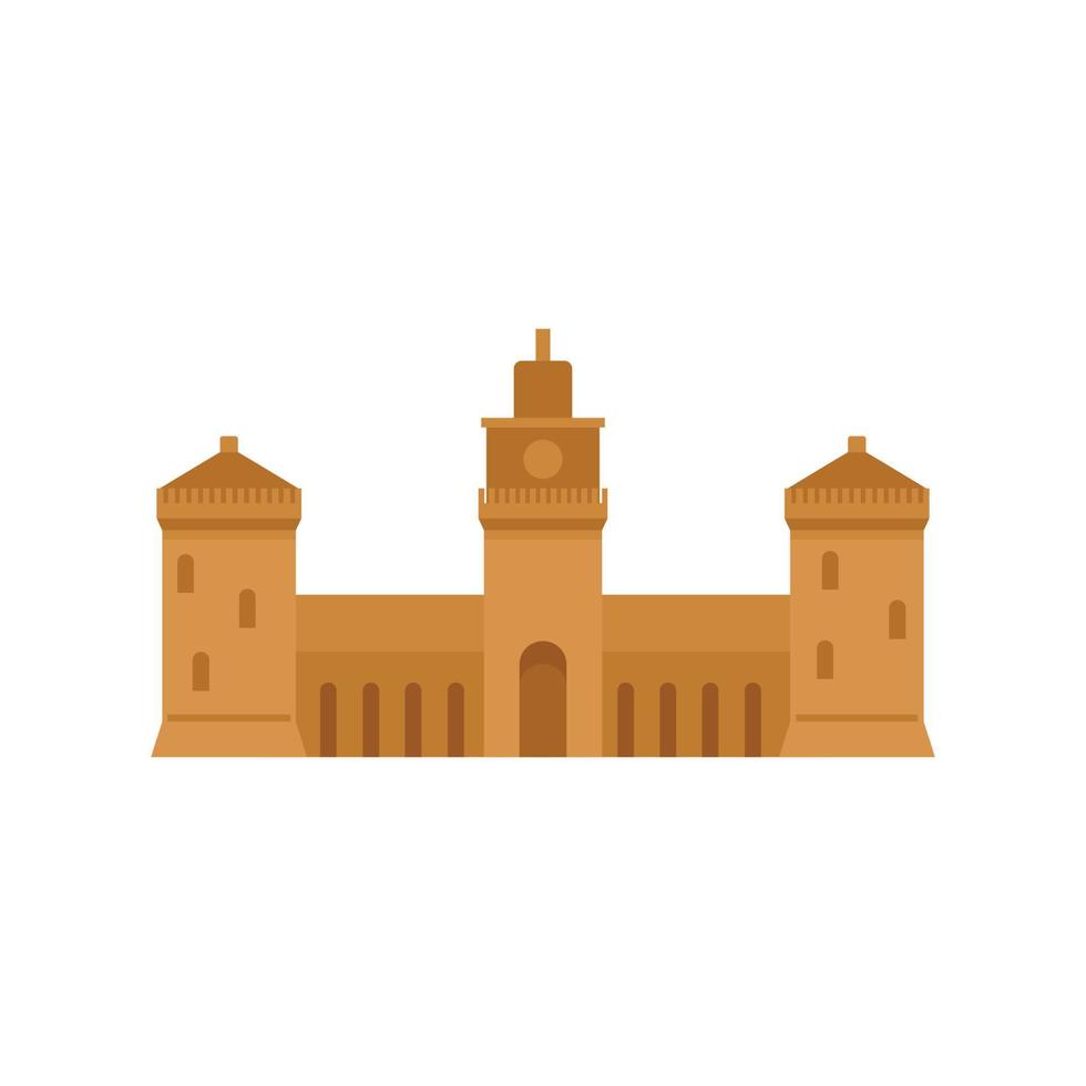 icono de castillo antiguo, estilo plano vector