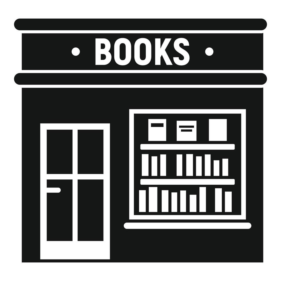 icono de la tienda de libros, estilo simple vector