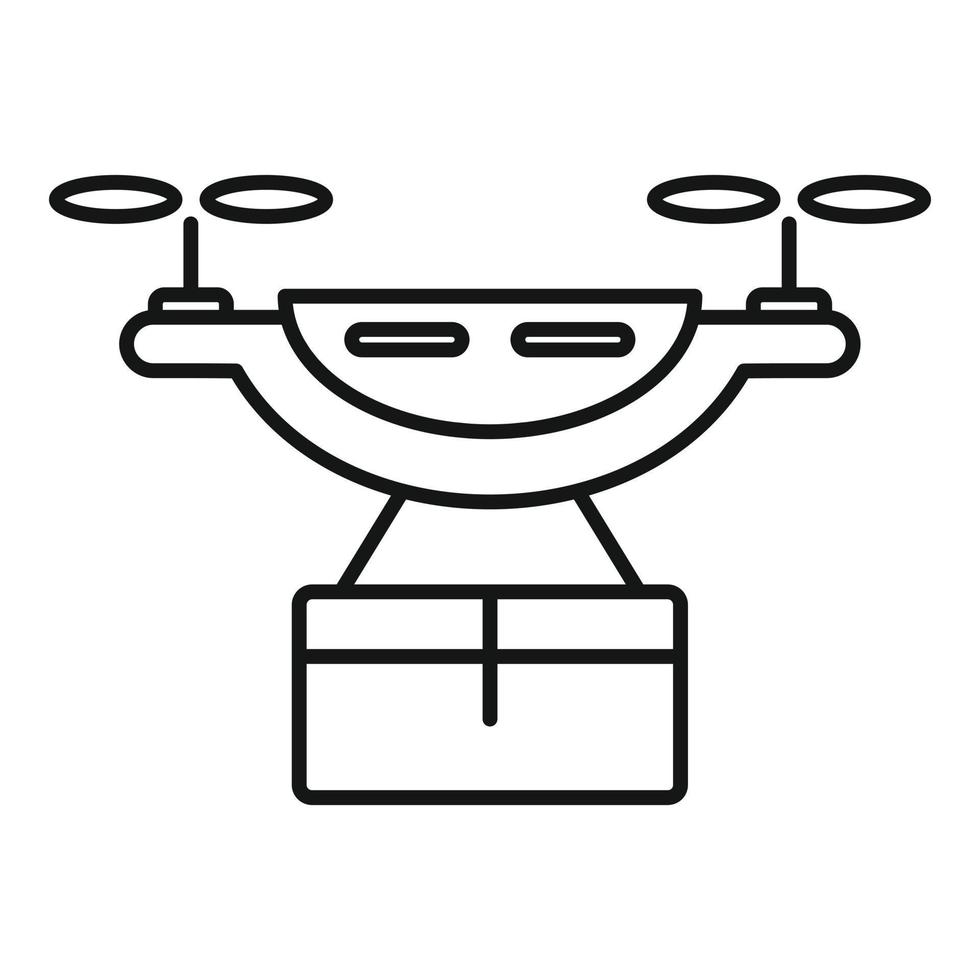 Drone delivery service icon, outline style vector