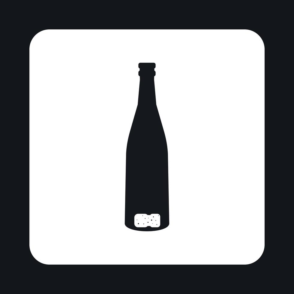 Empty wine bottle icon, simple style vector