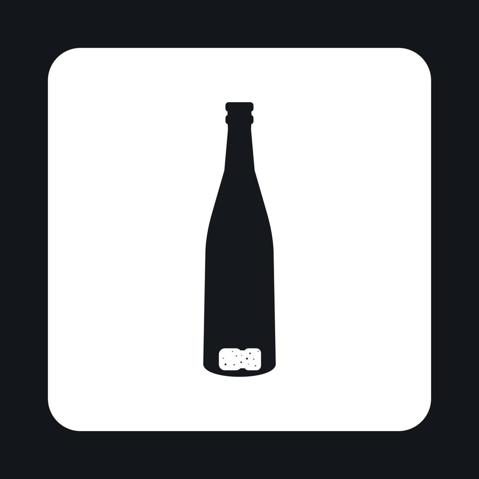 icono de botella de vino vacía, estilo simple vector