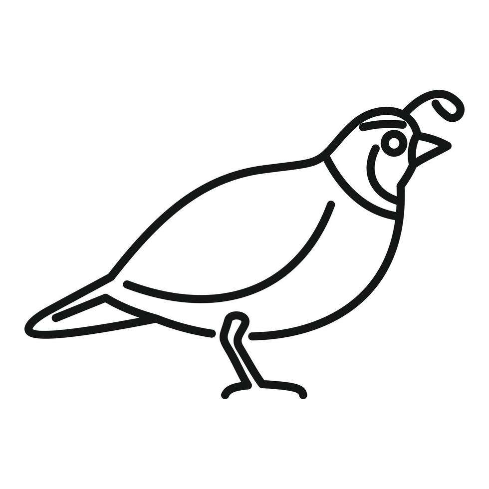 Quail adorable icon, outline style vector