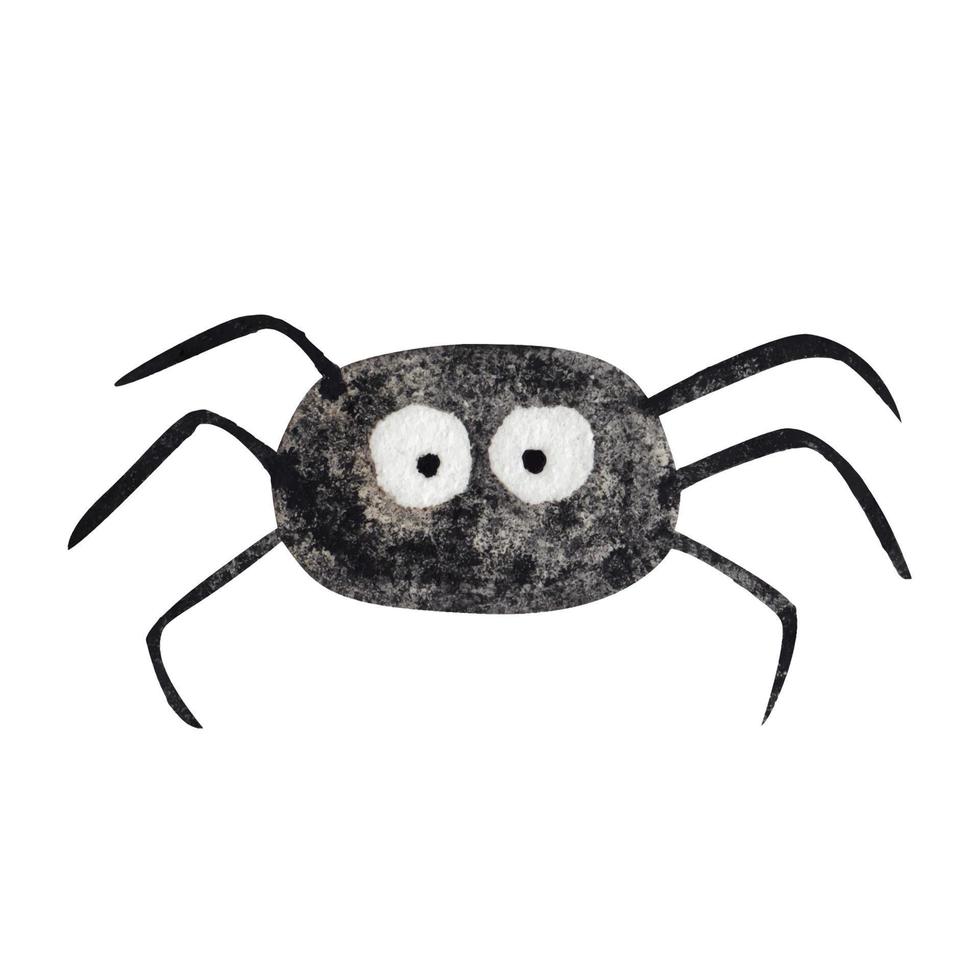 Spider funny isolated on white background. watercolor element vector