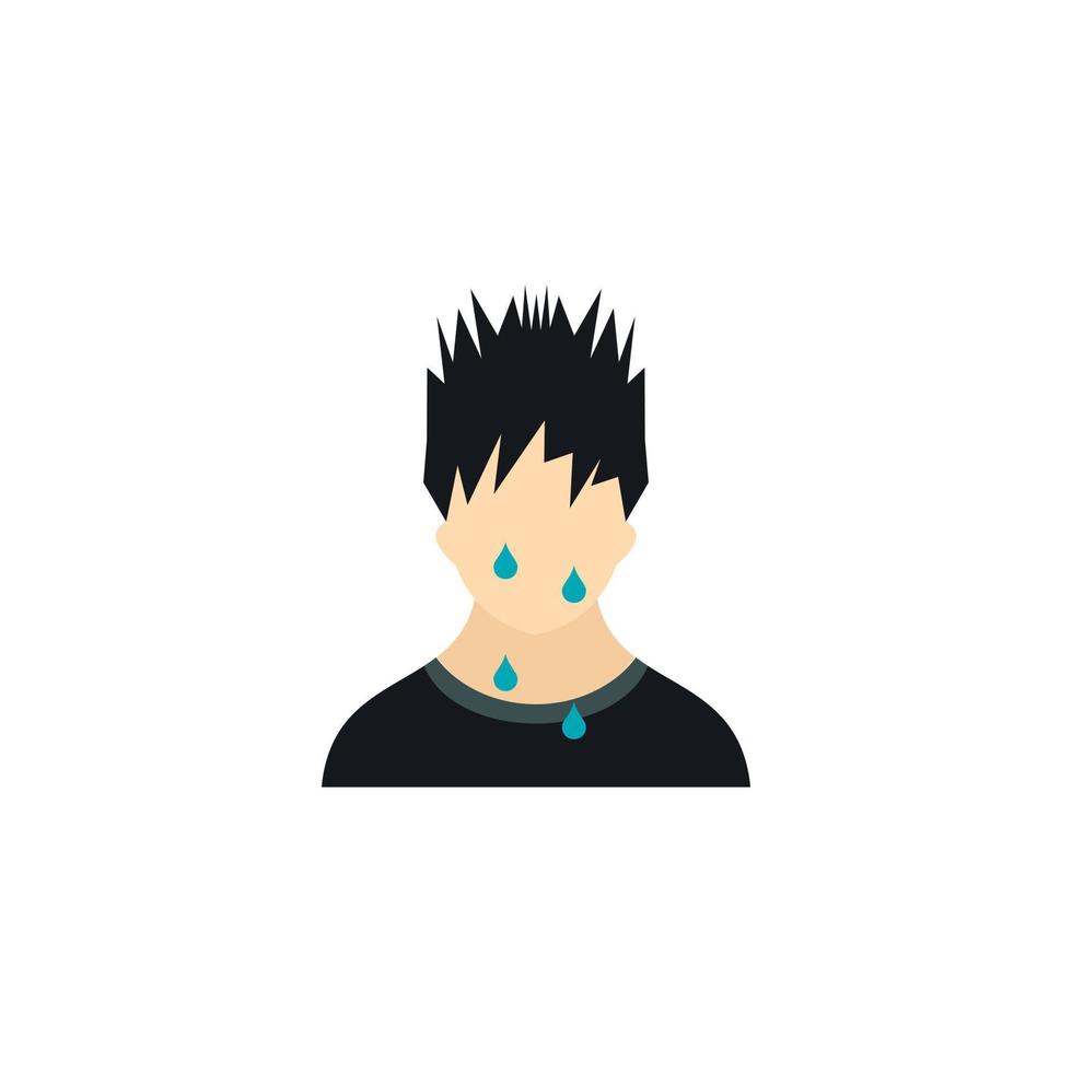 Sweaty man icon in flat style vector