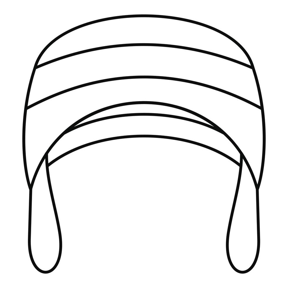 icono de sombrero de invierno cálido, estilo de esquema vector