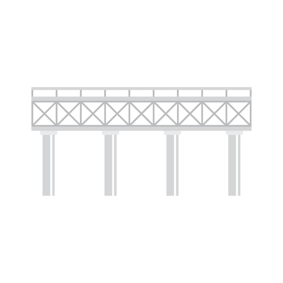 icono de puente ferroviario, tipo plano vector