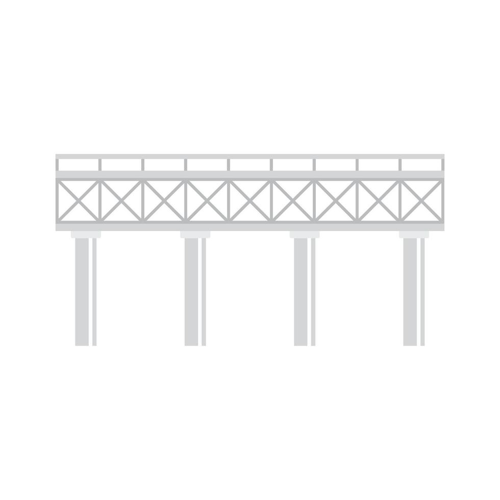 Railroad bridge icon, flat style vector