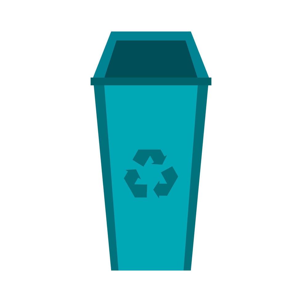 Recycle bin icon, flat style vector