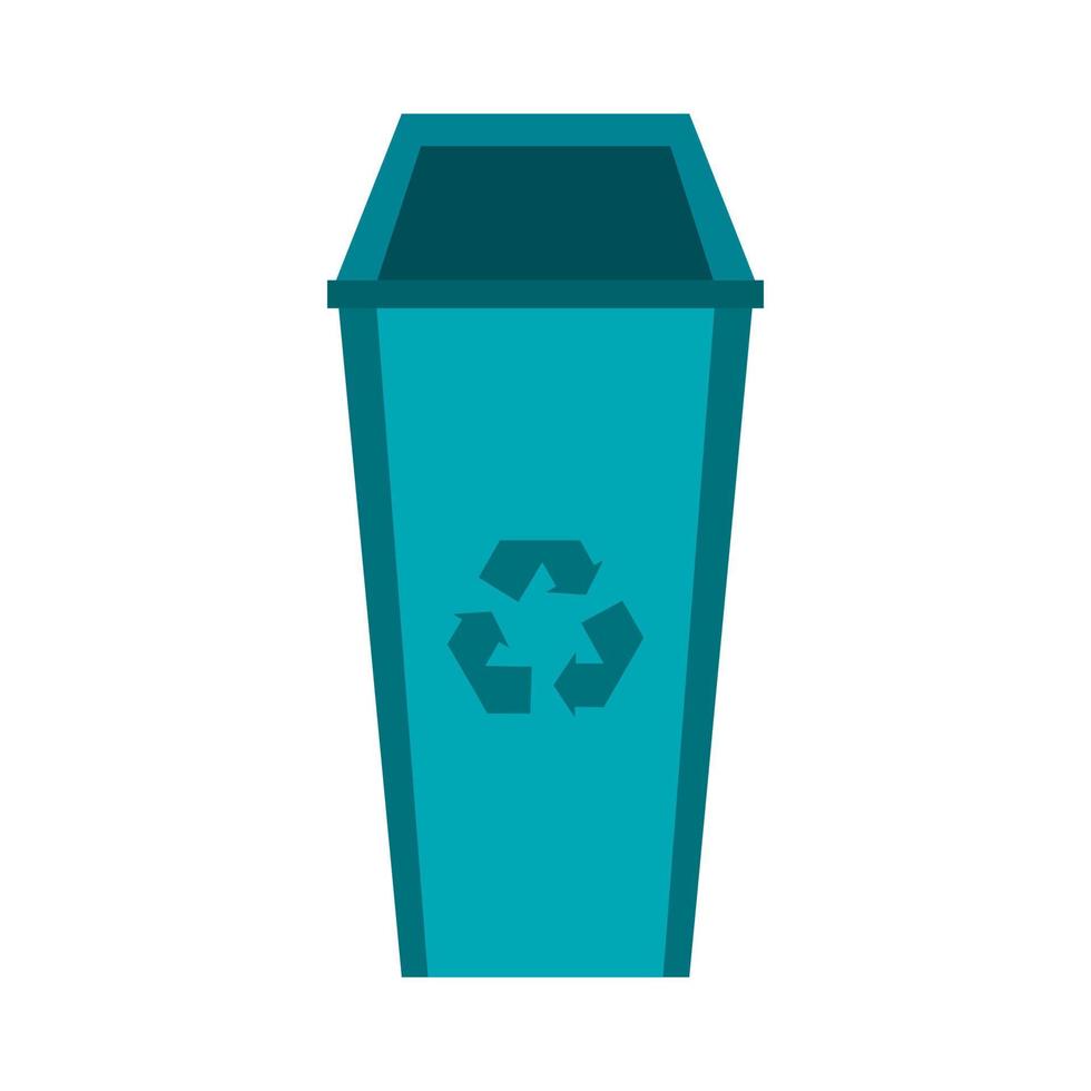 icono de papelera de reciclaje, estilo plano vector