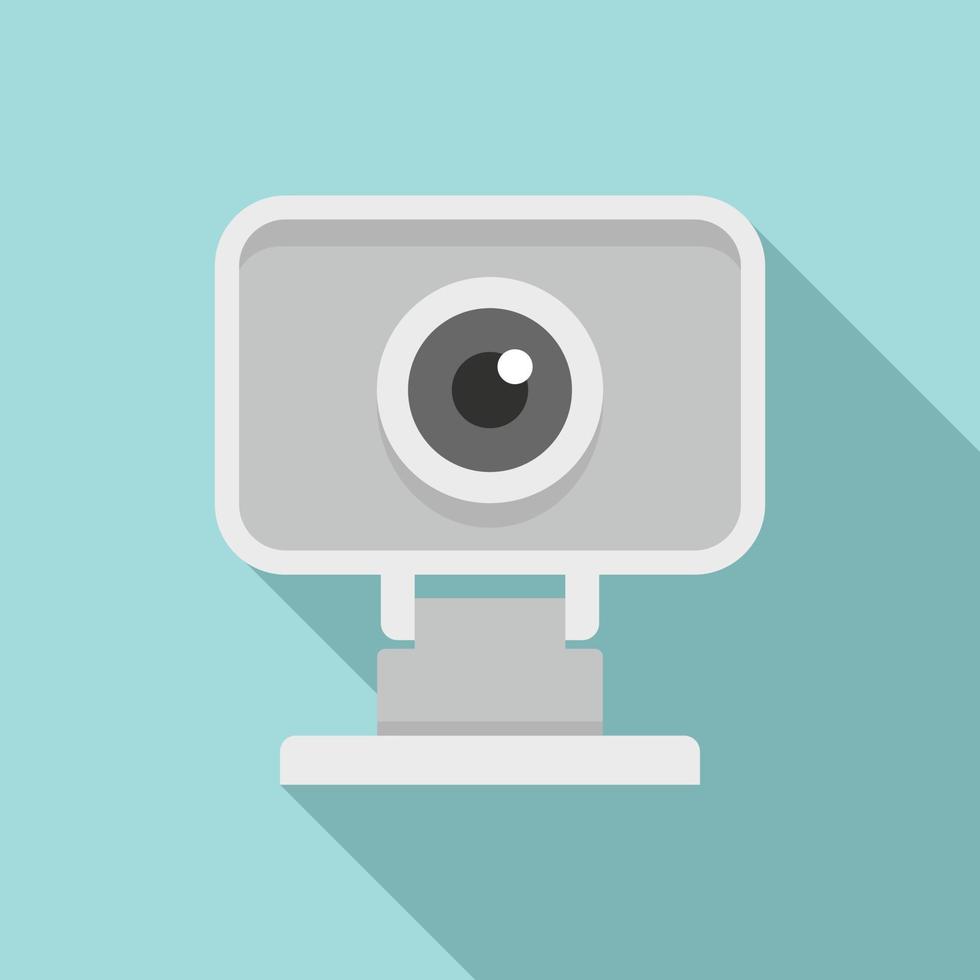 Web camera icon, flat style vector