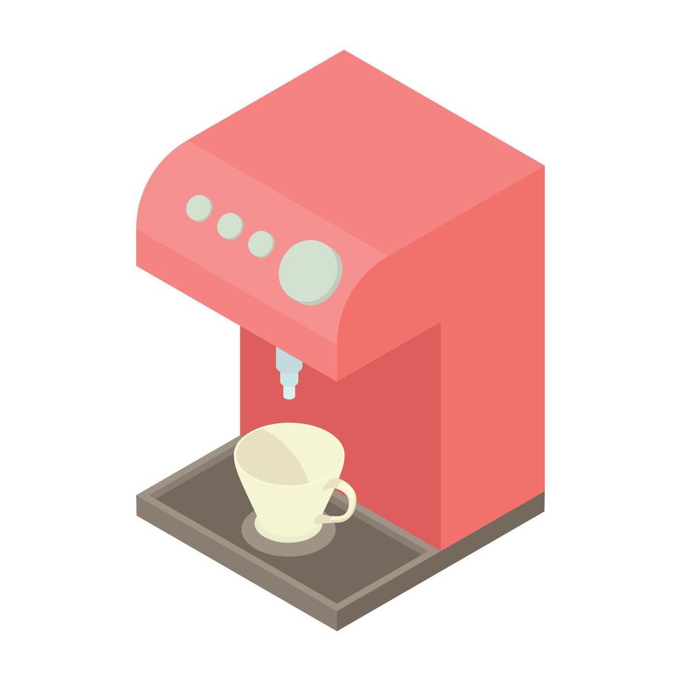 Coffee machine icon, cartoon style vector