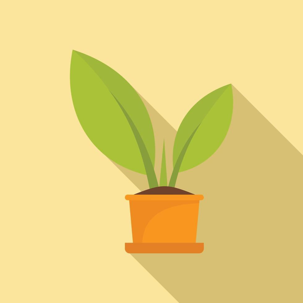 Bio plant pot icon, flat style vector