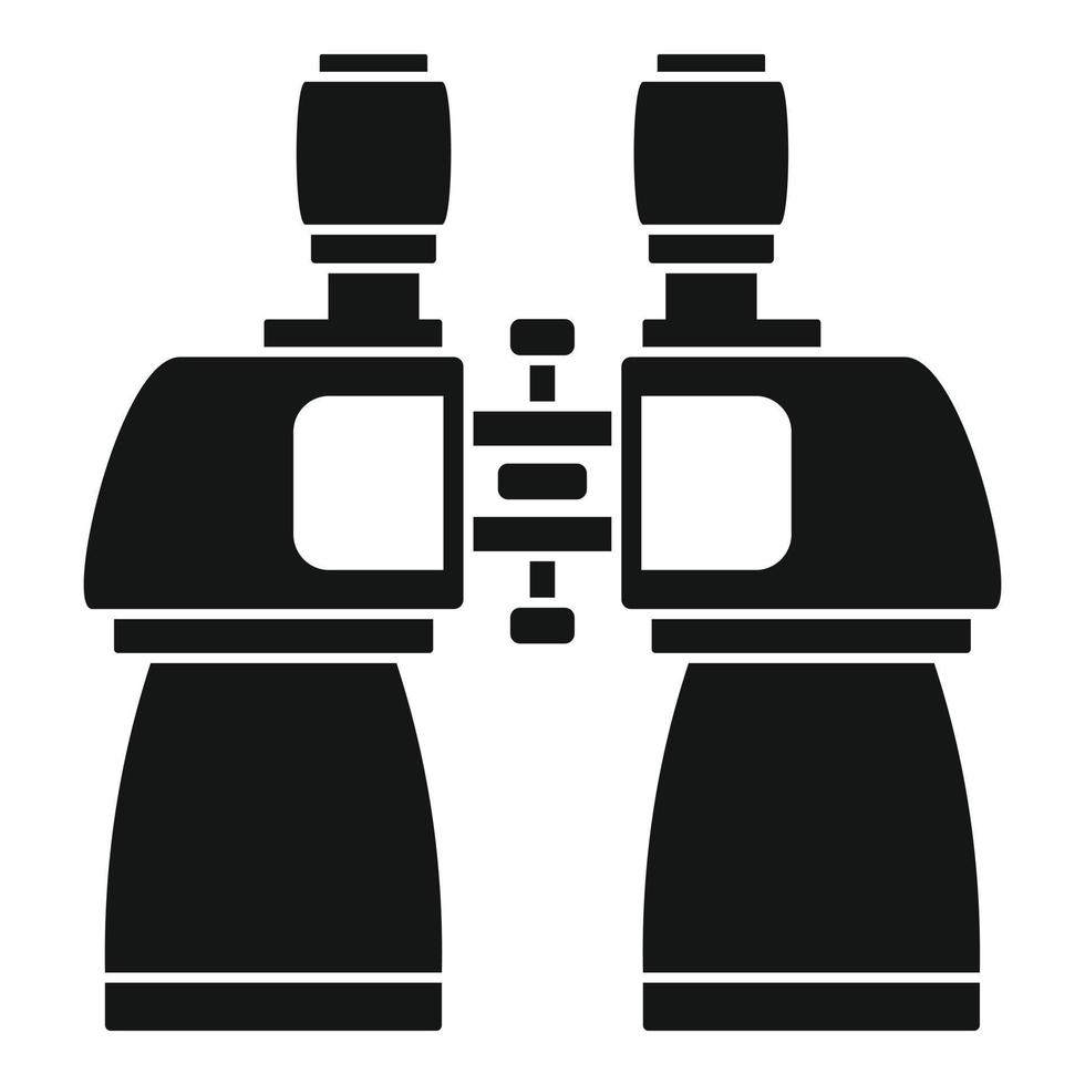 Metal binocular icon, simple style vector