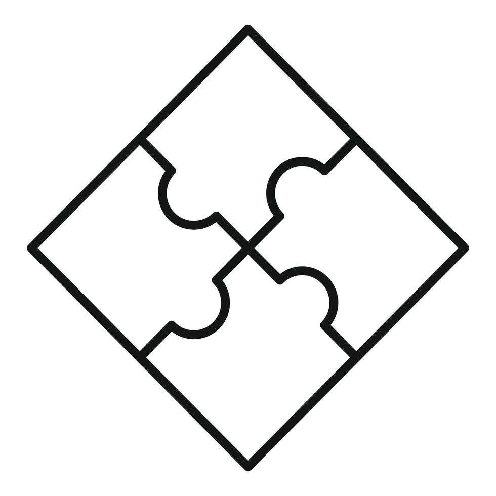 Sequence puzzle icon, outline style vector