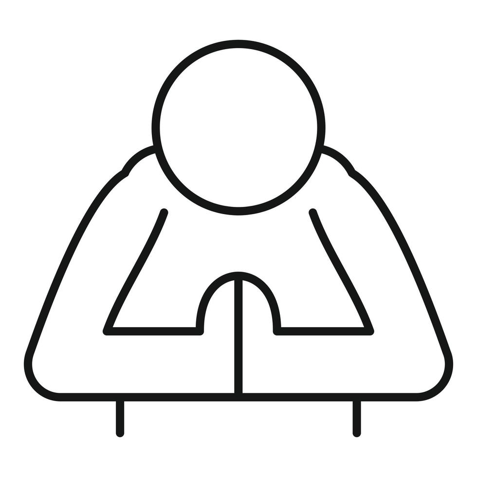 Person prayer icon, outline style vector