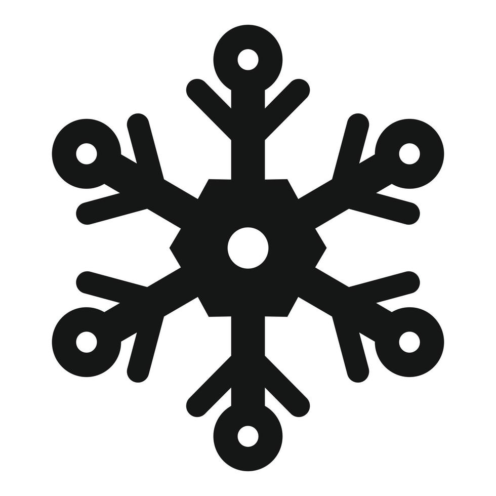 icono de copo de nieve adornado, estilo simple vector