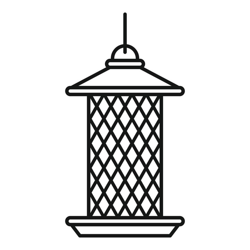 Cylinder bird feeders icon, outline style vector