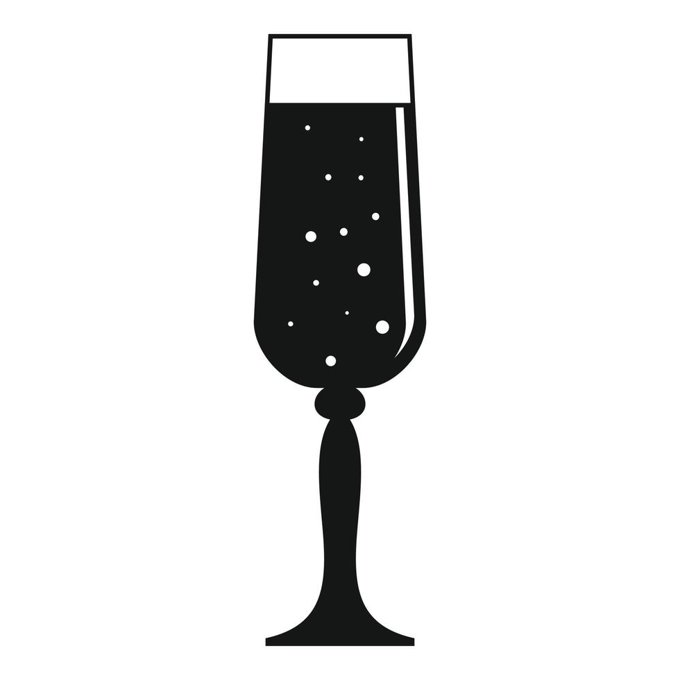 Bubble champagne glass icon, simple style vector