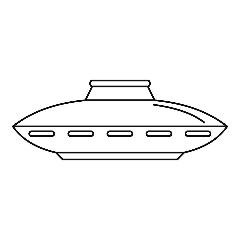 Alien ship icon, outline style vector