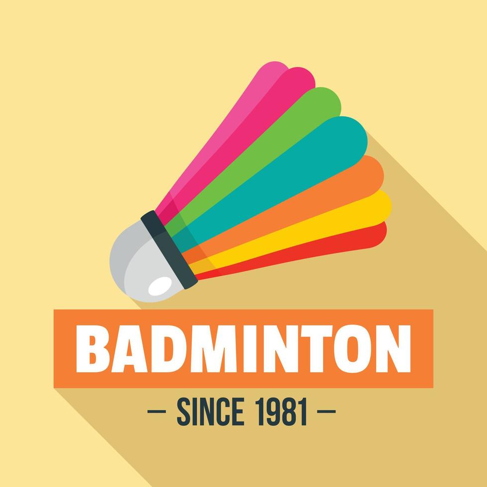 logotipo de bádminton, estilo plano vector