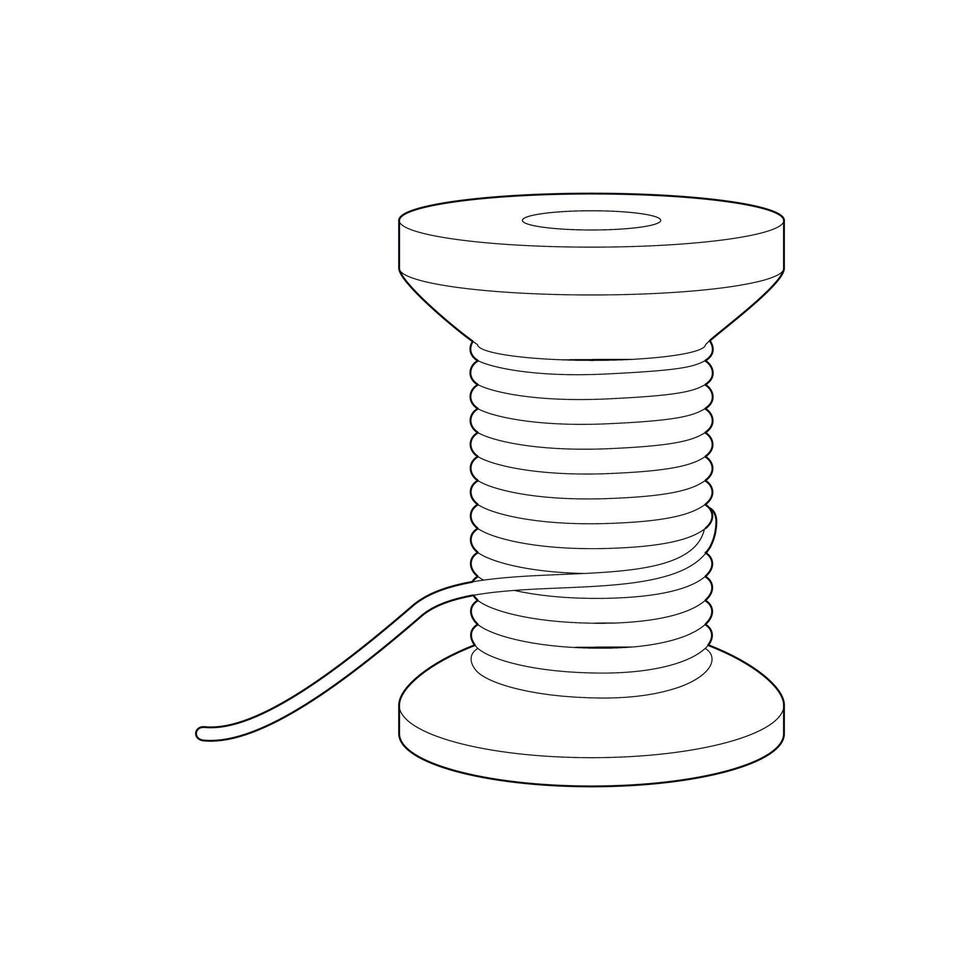 Spool of thread icon, outline style vector