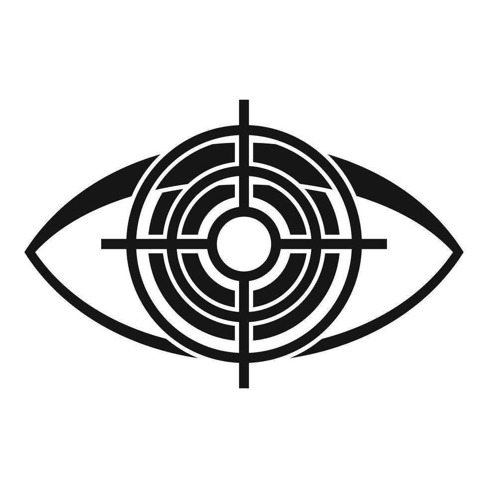 icono de examen ocular objetivo, estilo simple vector