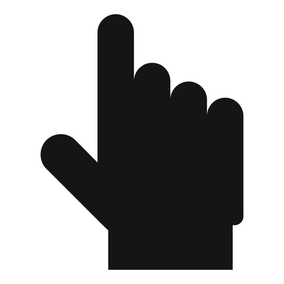 icono de sitio web de cursor de mano, estilo negro simple vector