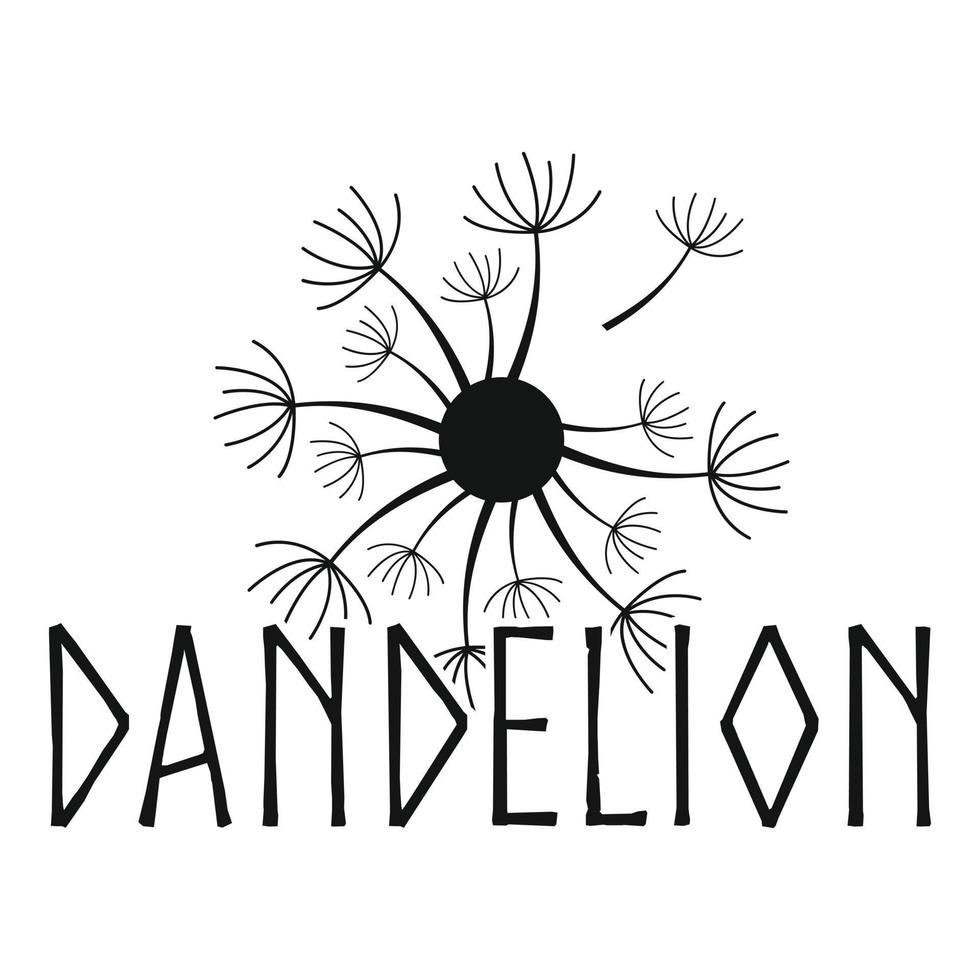 Blooming dandelion logo icon, simple style. vector