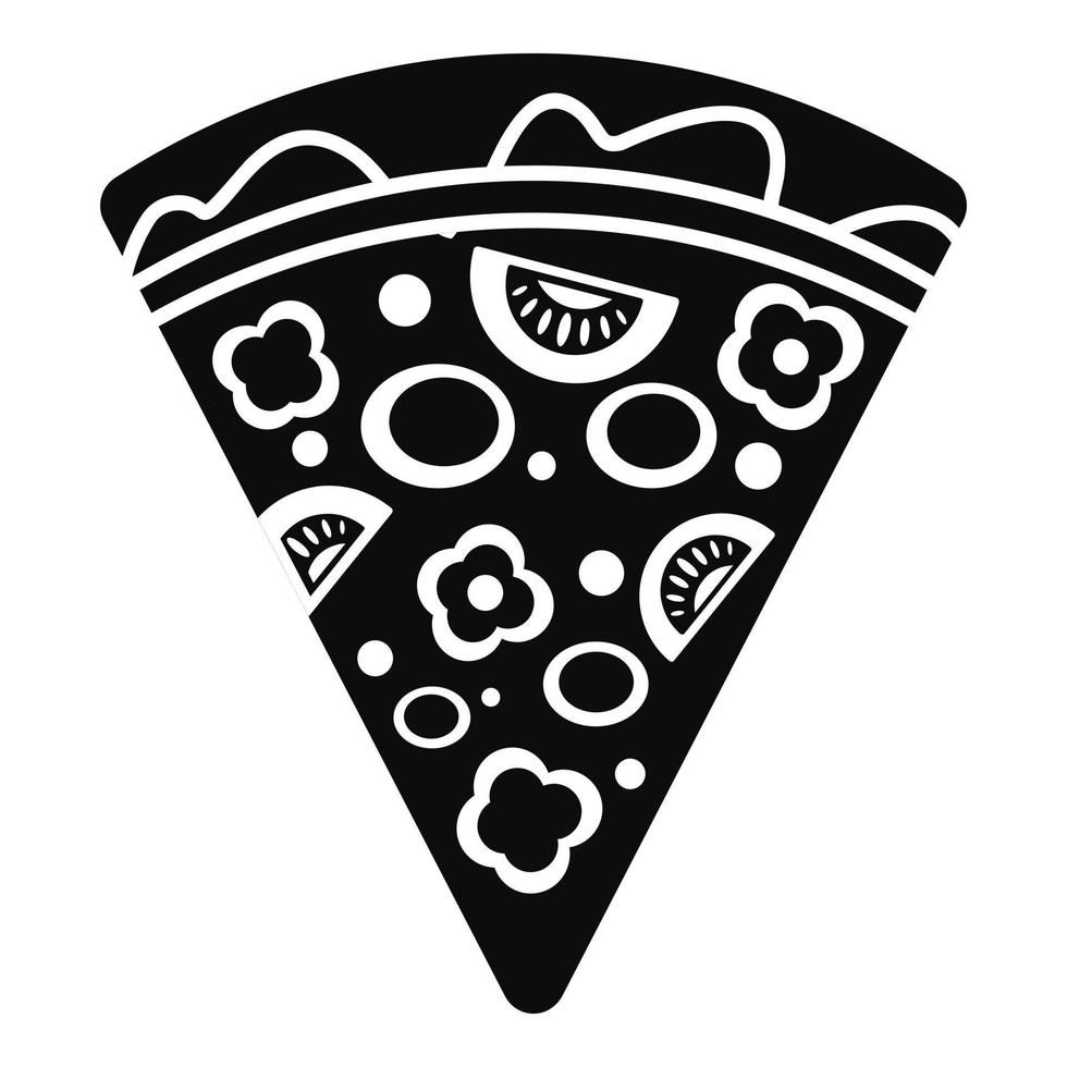 Slice pepper pizza icon, simple style vector