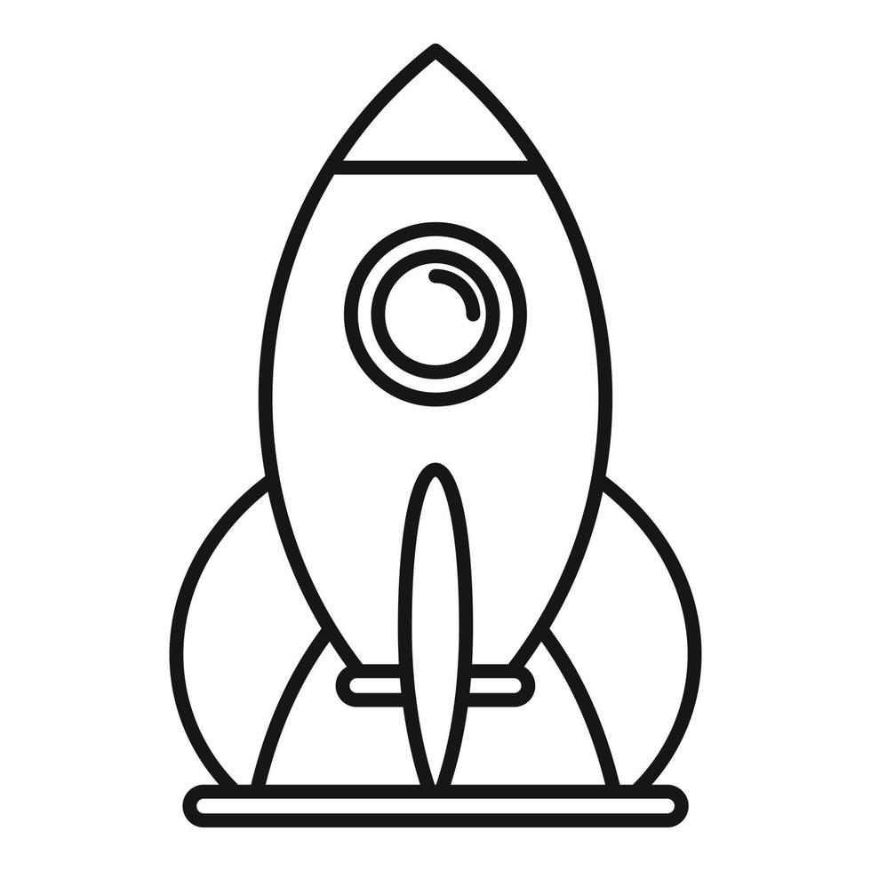 Kid amusement rocket icon, outline style vector