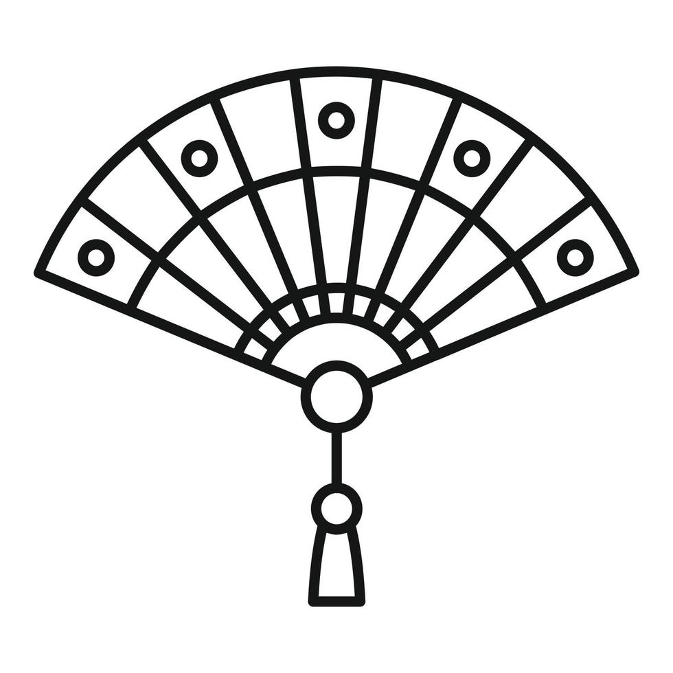 Folded hand fan icon, outline style 14597220 Vector Art at Vecteezy