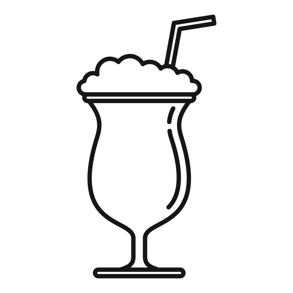 Ice cream smoothie icon, outline style vector