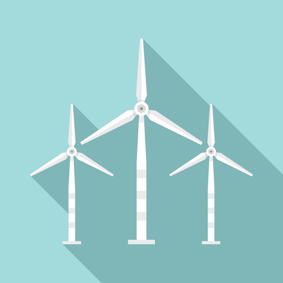 icono de turbina eólica, estilo plano vector