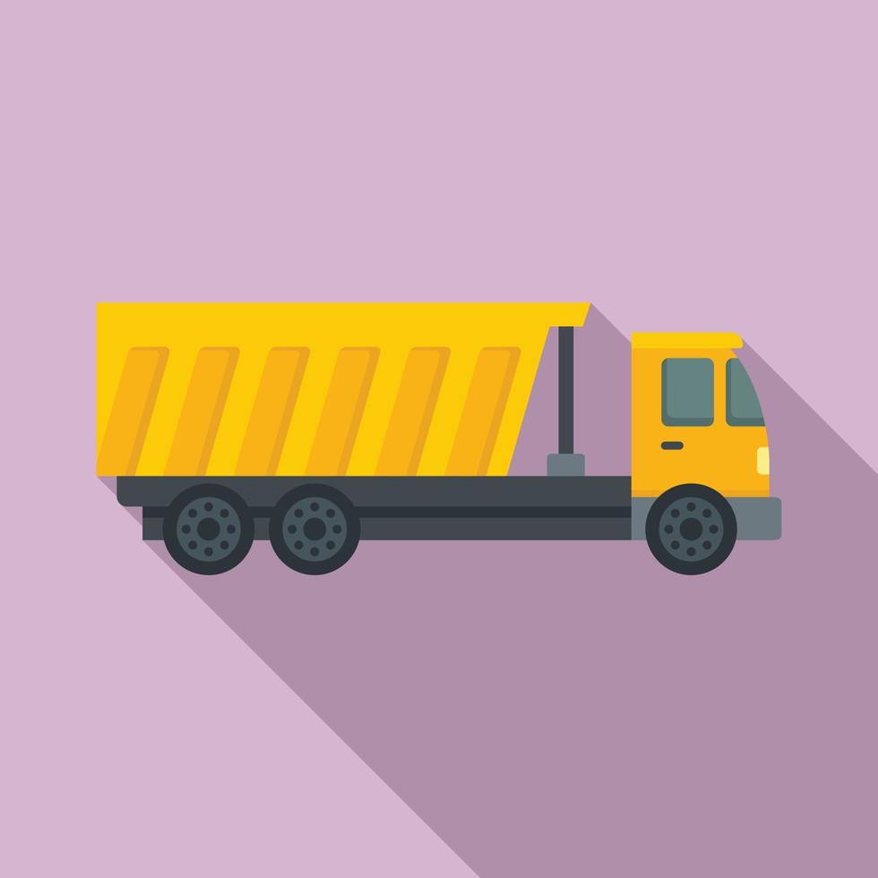 Tipper vehicle icon, flat style vector